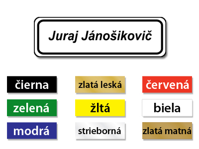 Plastový identifikátor používaný ako menovka slúžiaca na identifikovanie osôb.
farebný plast - hrúbka 1,2 mm
uchytenie - špendlík/clip