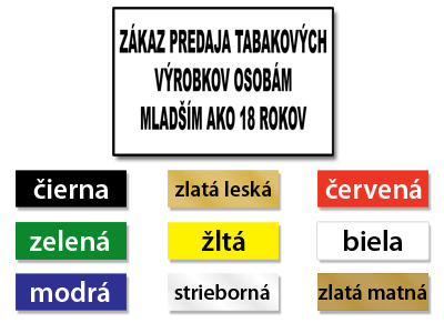 Plastový označovací piktogram na dvere.

Druh materiálu:	farebný plast, hrúbka 1,2 mm