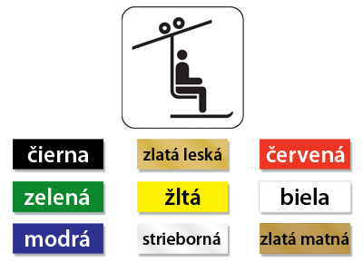 Plastový označovací piktogram.

Druh materiálu:	farebný plast, hrúbka 1,2 mm